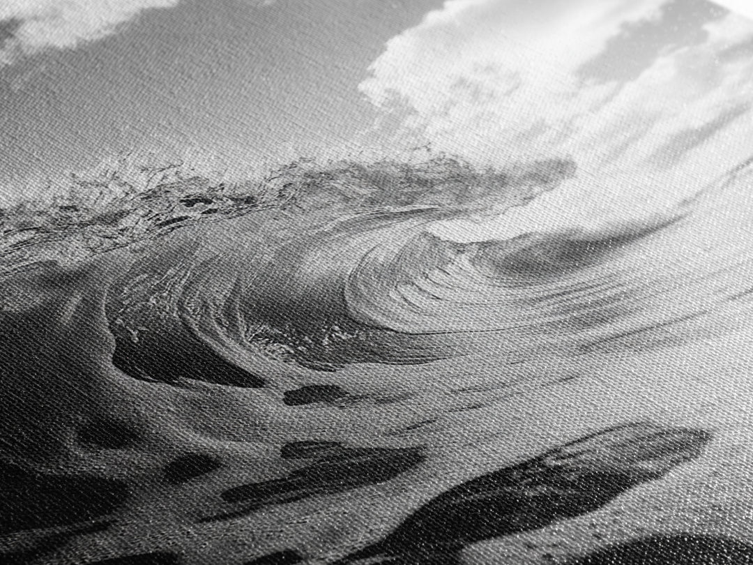 Crashing Ocean Wave, Surf Motion Art, Coastal Energy Print, Seascape Minimalism, Framed Canvas Print, Bathroom Wall Decor, Modern Beach Art