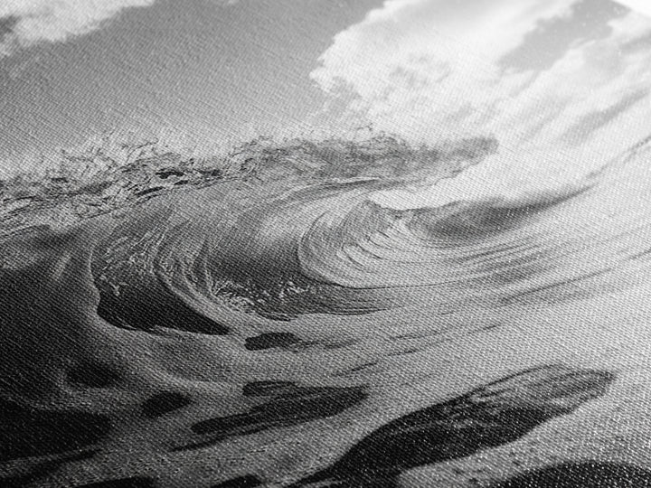 Crashing Ocean Wave, Surf Motion Art, Coastal Energy Print, Seascape Minimalism, Framed Canvas Print, Bathroom Wall Decor, Modern Beach Art