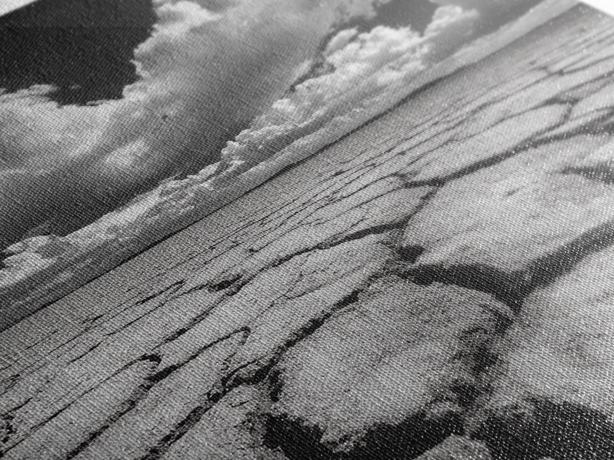 Cracked Earth, Storm Sky, Desert View, Framed Canvas Print, Dramatic Landscape Art, Modern Living Room Decor, Moody Minimalist Wall Art