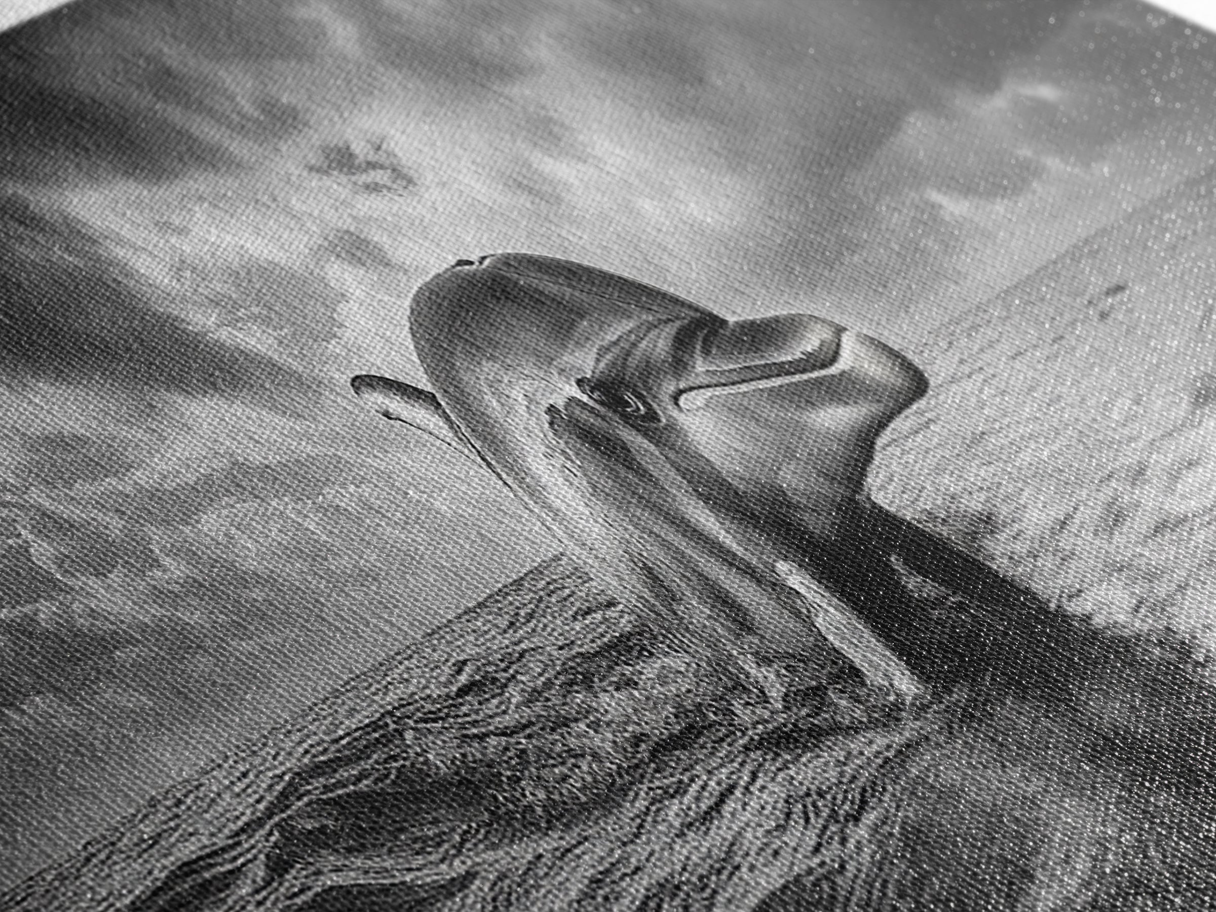 Dolphin Ocean Art, Playful Sea Animal Print, Modern Coastal Decor, Framed Canvas Print, Bathroom Wall Art, Nature Photography