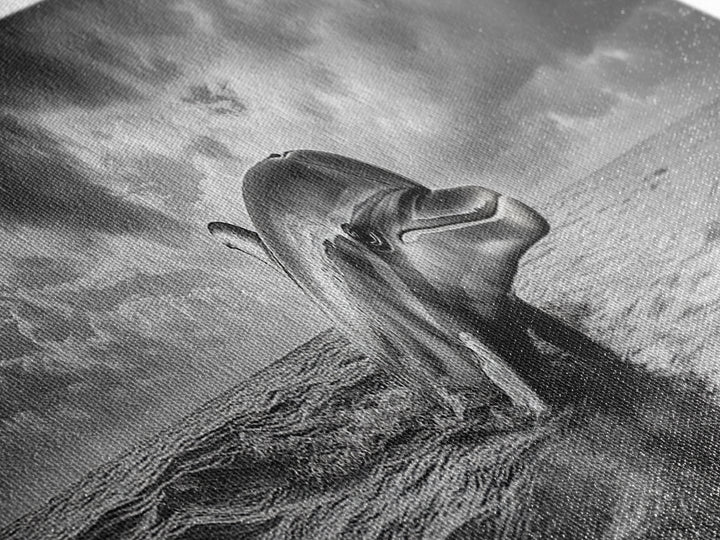 Dolphin Ocean Art, Playful Sea Animal Print, Modern Coastal Decor, Framed Canvas Print, Bathroom Wall Art, Nature Photography