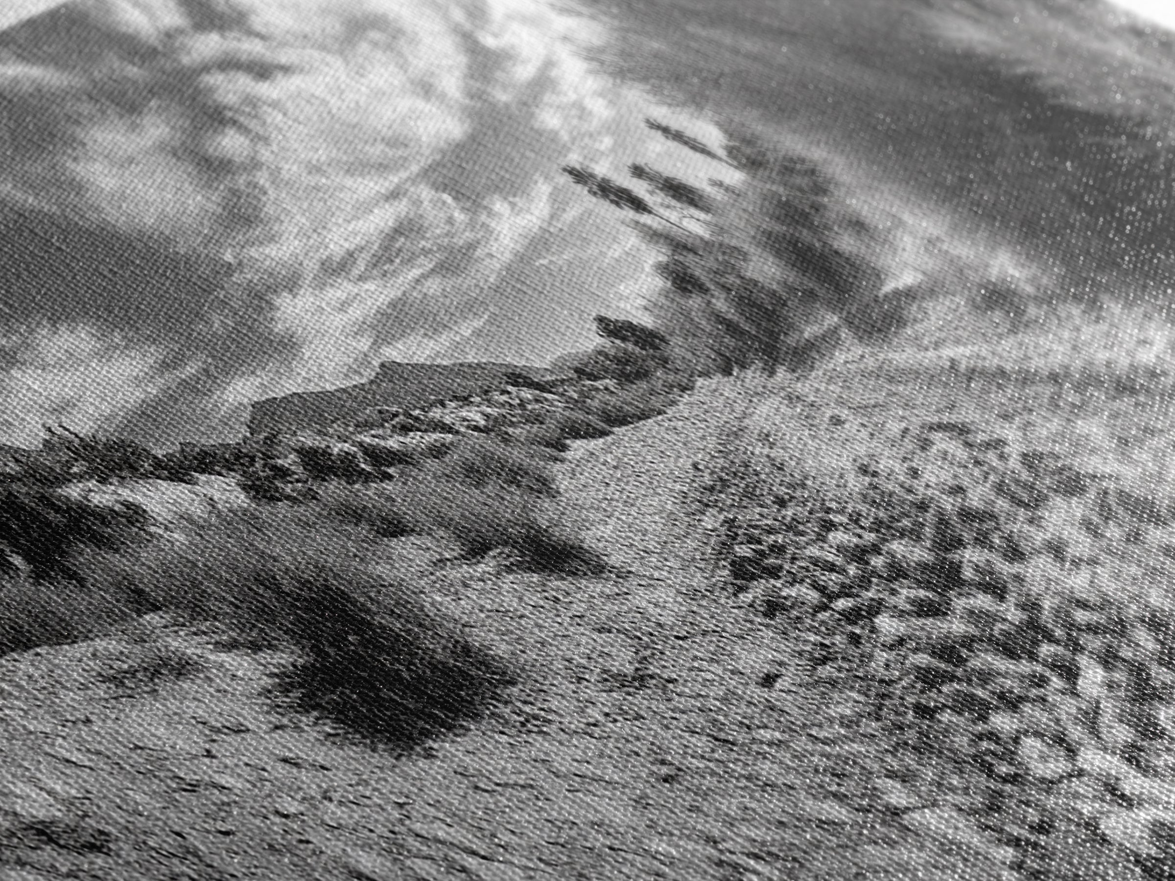 Desert Streambed Path, Dry River Landscape, Southwest Nature Print, Framed Canvas Print, Earthy Living Room Art, Modern Western Decor