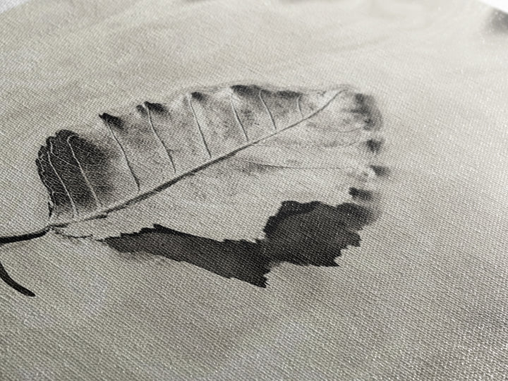 Autumn Leaf, Water Reflection, Nature Minimalism, Floating Stillness, Framed Canvas Print, Fall Wall Art, Neutral Tones, Bathroom Decor