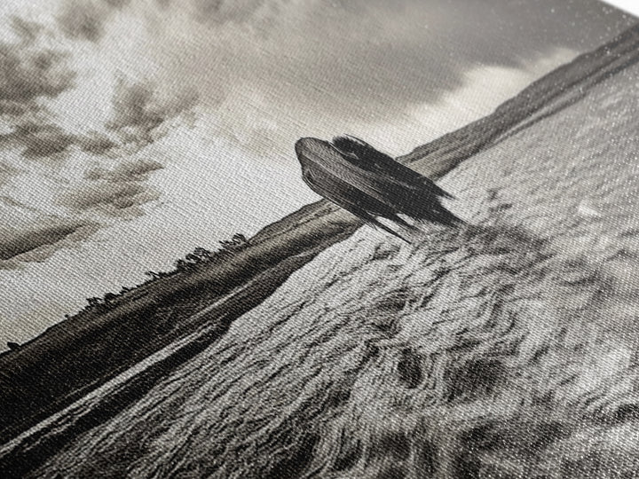 Bison River, Prairie Storm, American West, Framed Canvas Print, Rustic Nature Art, Fall Living Room Decor, Wildlife Photography