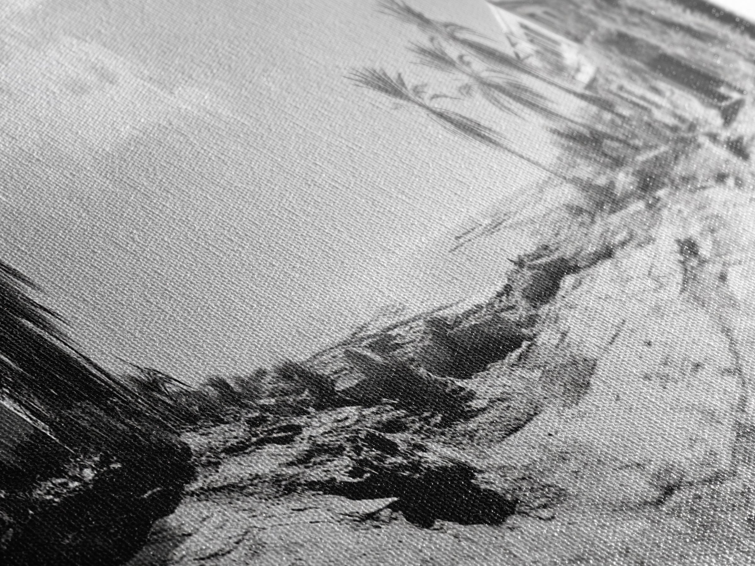 Desert Coast, Palm Ruins, Forgotten Beach, Framed Canvas Print, Surreal Photography, Boho Living Room Art, Coastal Wall Decor