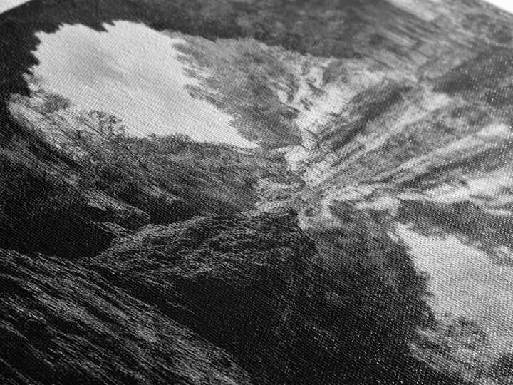 Cave Opening, Reflected Water, Nature Frame, Canvas Print, Monochrome Landscape, Natural Wall Art, Earthy Bathroom Art, Den Decor