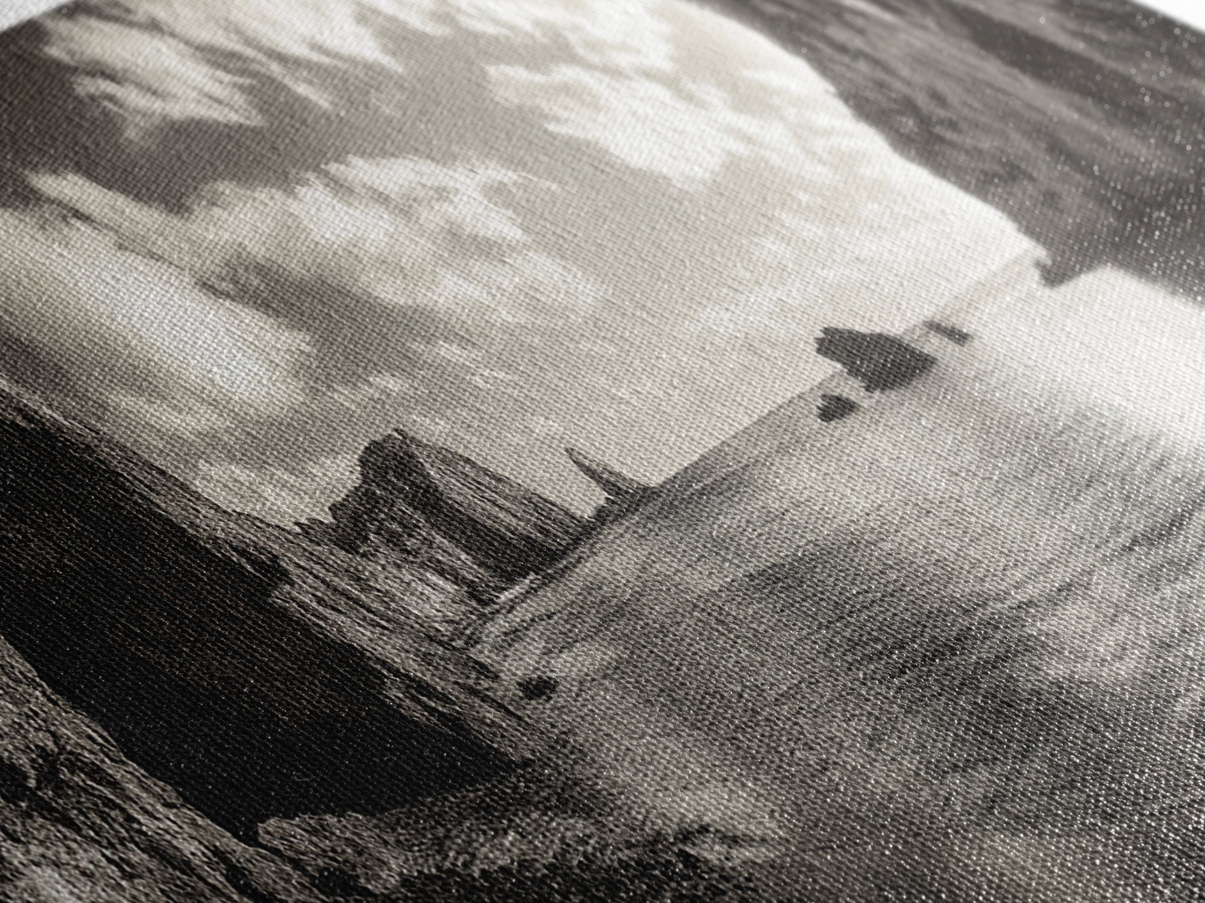 Coastal Cliffs, Ocean Horizon, Dramatic Sky, Framed Canvas Print, neutral living room decor, seascape photography, rustic modern wall art