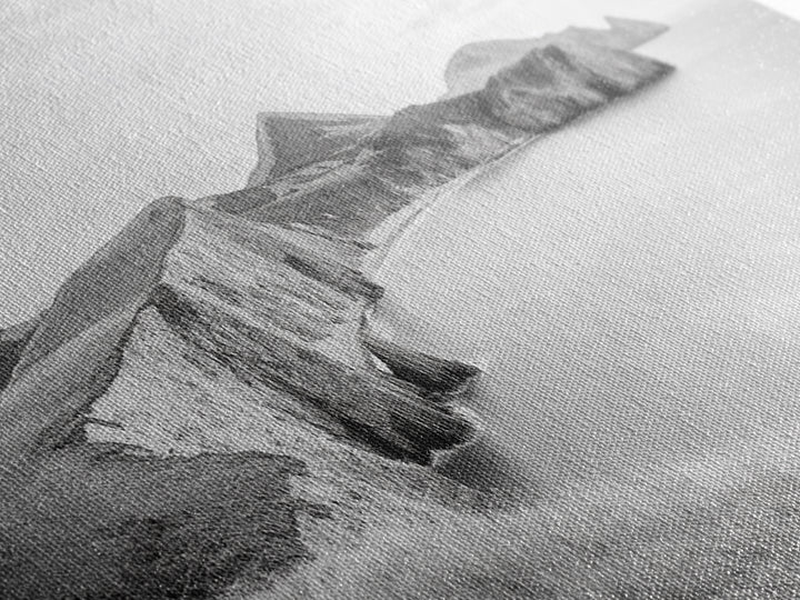 Cliff Coast, Rolling Hills, Seaside Bluffs, Canvas Print, dreamy landscape photography, light neutral living room art, tranquil office decor