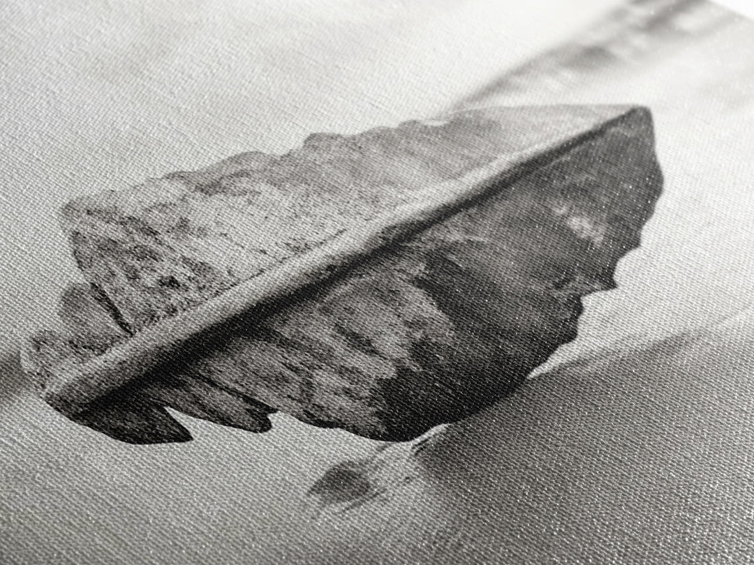 Beach Stone, Ancient Relic, Coastal Detail, Canvas Print, Minimalist art, Bathroom wall decor, Boho style, Neutral home aesthetic