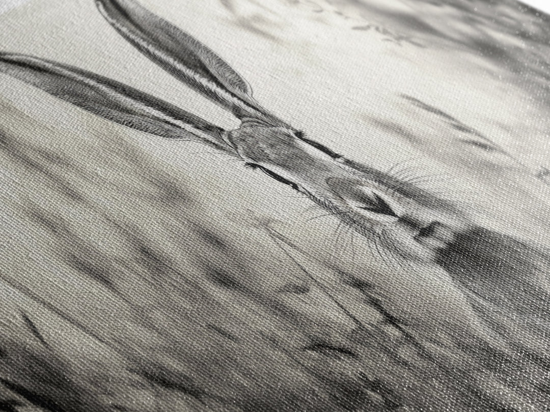 Curious Rabbit, Meadow Watch, Nature Close-Up, Canvas Print, Farmhouse animal art, Nursery decor, Whimsical wildlife, Woodland home touch