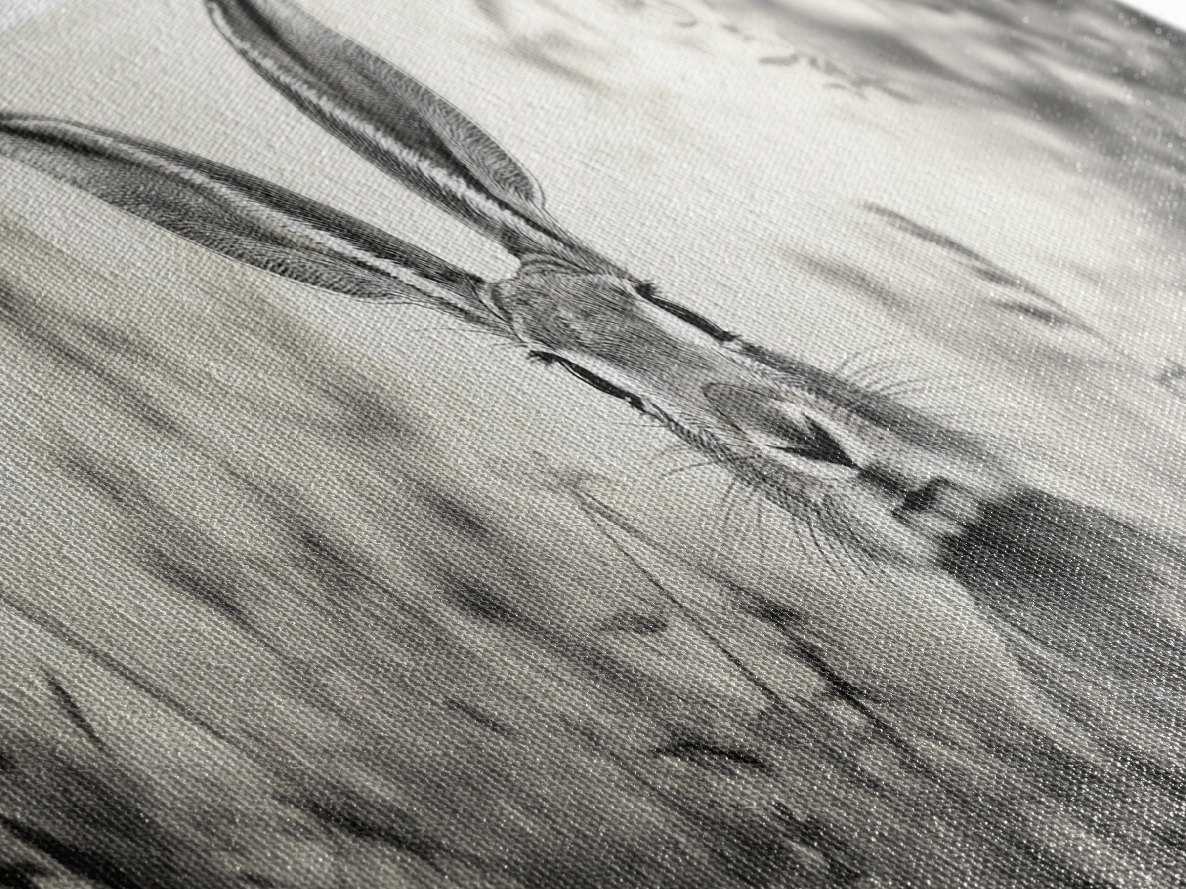 Curious Rabbit, Meadow Watch, Nature Close-Up, Canvas Print, Farmhouse animal art, Nursery decor, Whimsical wildlife, Woodland home touch