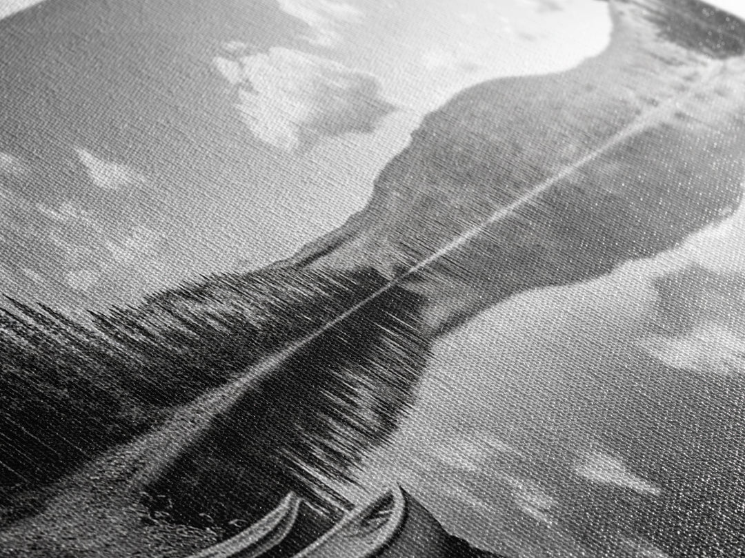 Canoe Lake, Still Water, Pine Forest, Outdoor Serenity, Canvas Print, Nature Wall Art, Rustic Cabin Decor, Peaceful Landscape, Neutral Tones