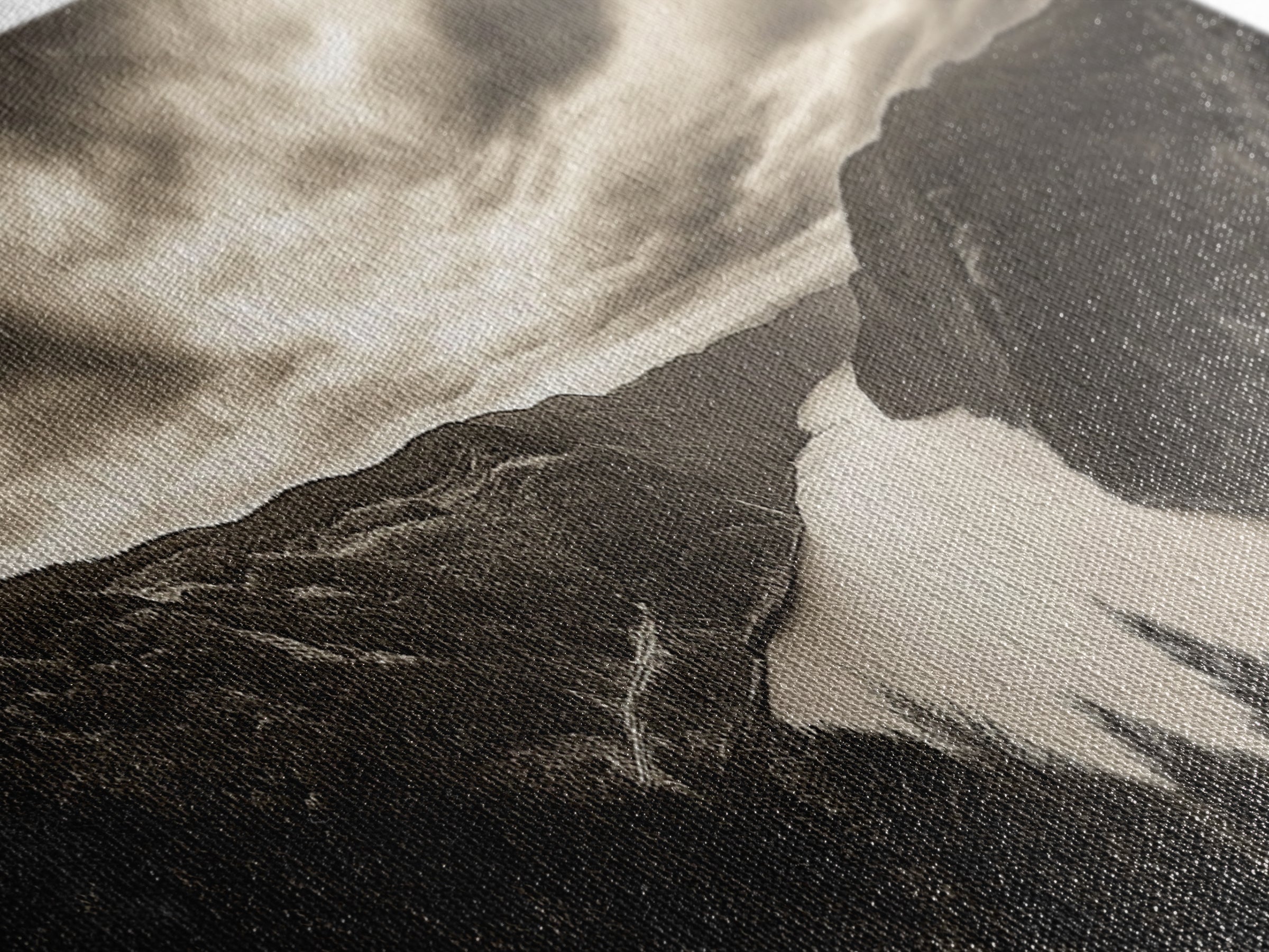 River Valley View, Dramatic Sky, Forest Landscape, Framed Canvas Print, Nature Photography, Entryway Wall Art, Moody Earth Tones