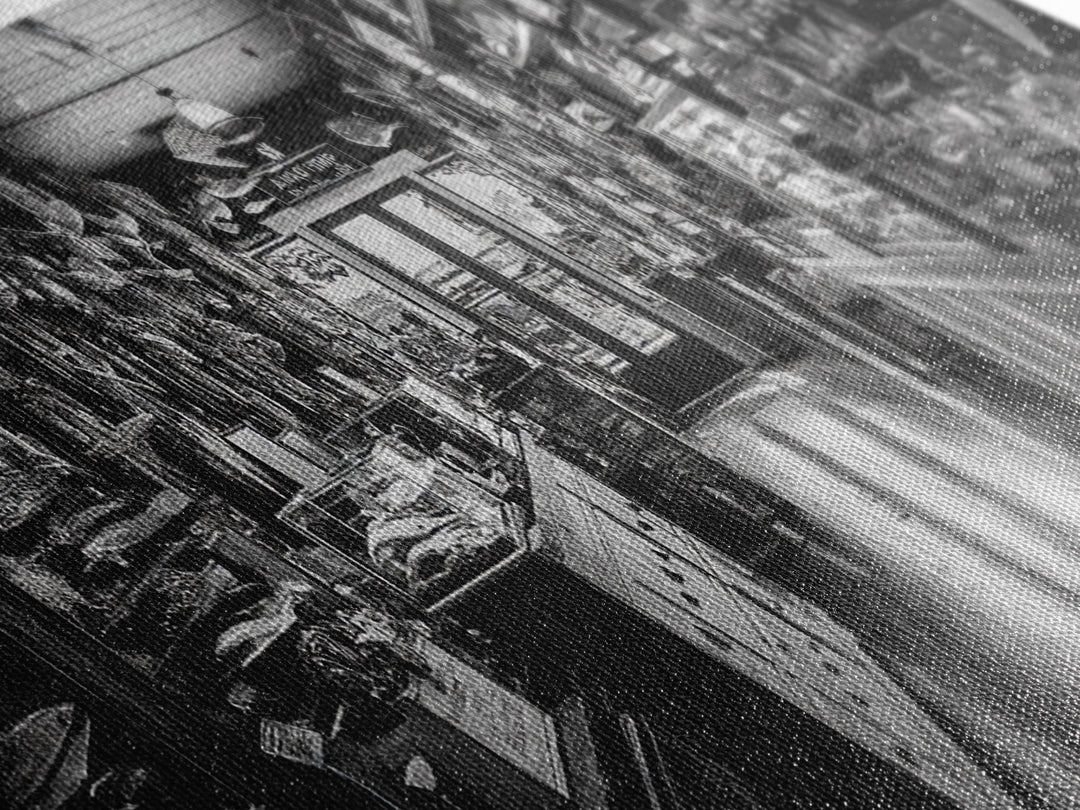 Vintage Shop, Curio Store, Rustic Nostalgia, Framed Canvas Print, Eclectic Wall Art, Bar Decor, Moody Retro Interior Accent