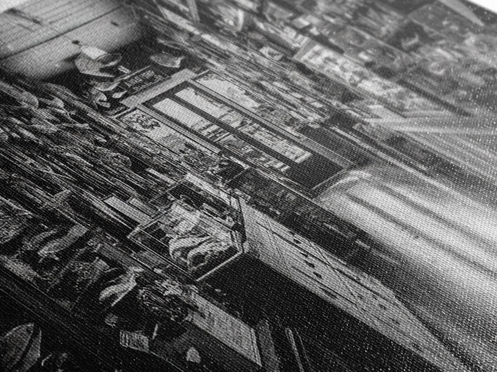 Vintage Shop, Curio Store, Rustic Nostalgia, Framed Canvas Print, Eclectic Wall Art, Bar Decor, Moody Retro Interior Accent