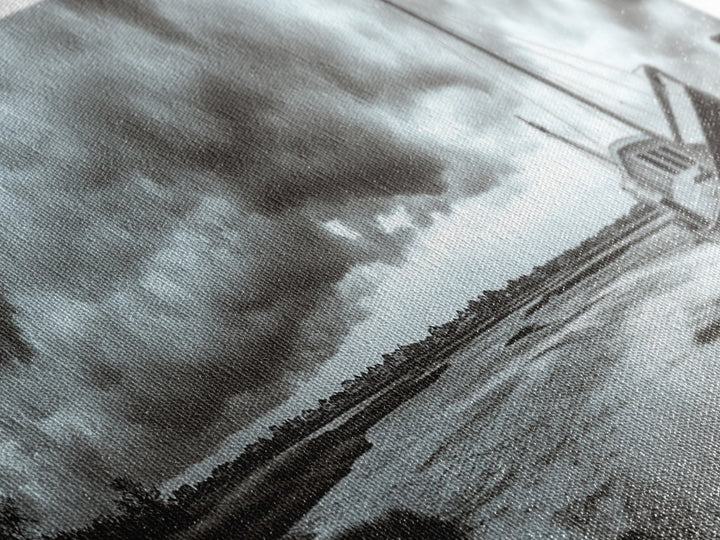 Abandoned Fishing Boat, Coastal Storm Scene, Rustic Nautical Decor, Framed Canvas Print, Beach House Art, Autumn Decor, Moody Wall Print