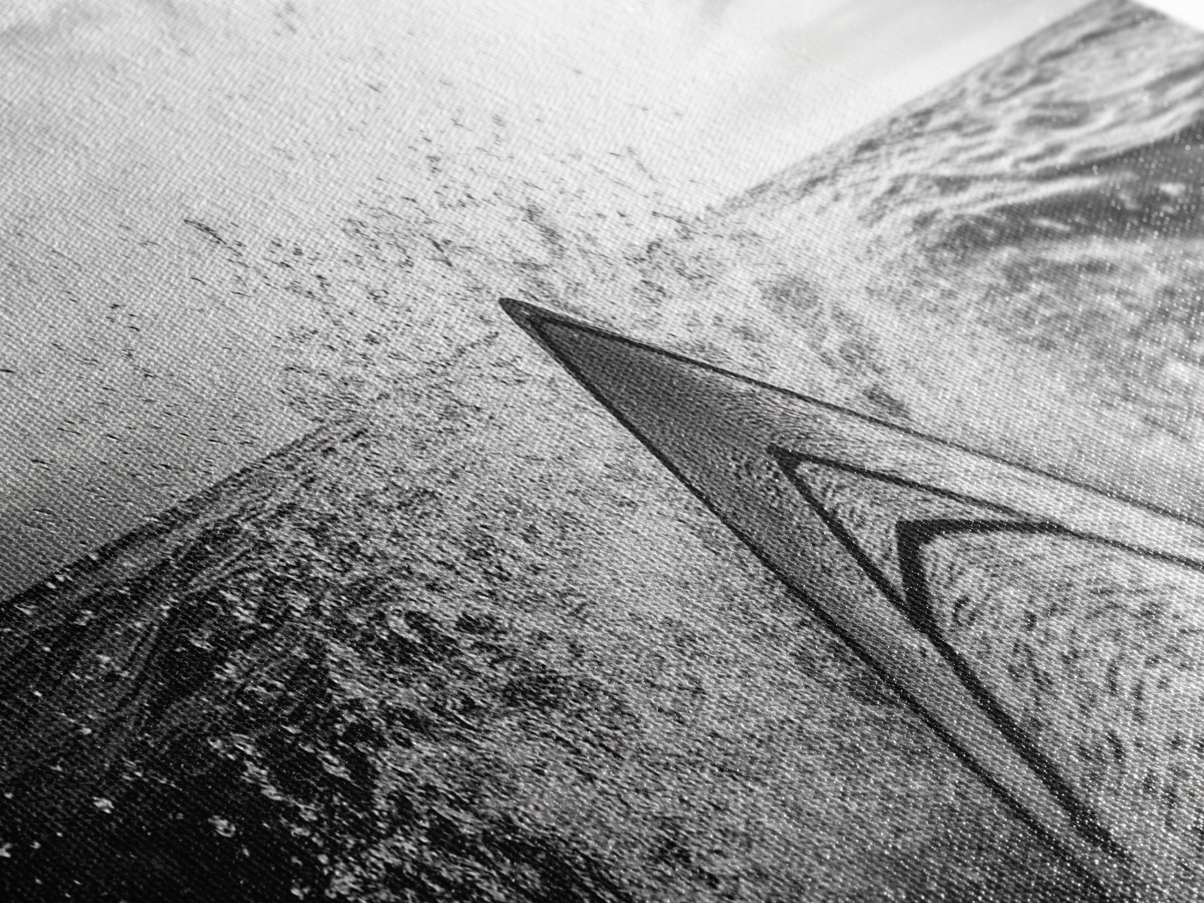 Ocean Kayak Splash, Adventure Wall Art, Ocean Motion, Black And White Canvas Print, Modern Decor, Nautical Style, Sports Lover Gift