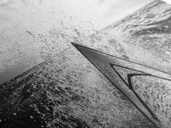 Ocean Kayak Splash, Adventure Wall Art, Ocean Motion, Black And White Canvas Print, Modern Decor, Nautical Style, Sports Lover Gift