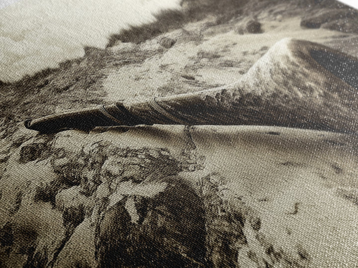 Didgeridoo Desert Scene, Tribal Instrument Art, Rustic Beach Vibe, Boho Music Decor, Framed Canvas Print, Eclectic Living Room Wall Art