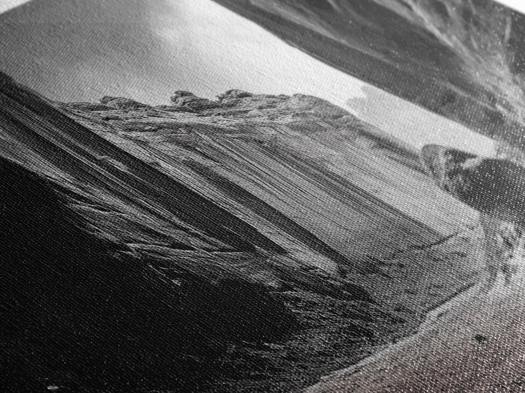 Desert Canyon Walls, High Contrast, Natural Monument, Canvas Print, Office Wall Art, Moody Modern Decor, Wilderness Photography