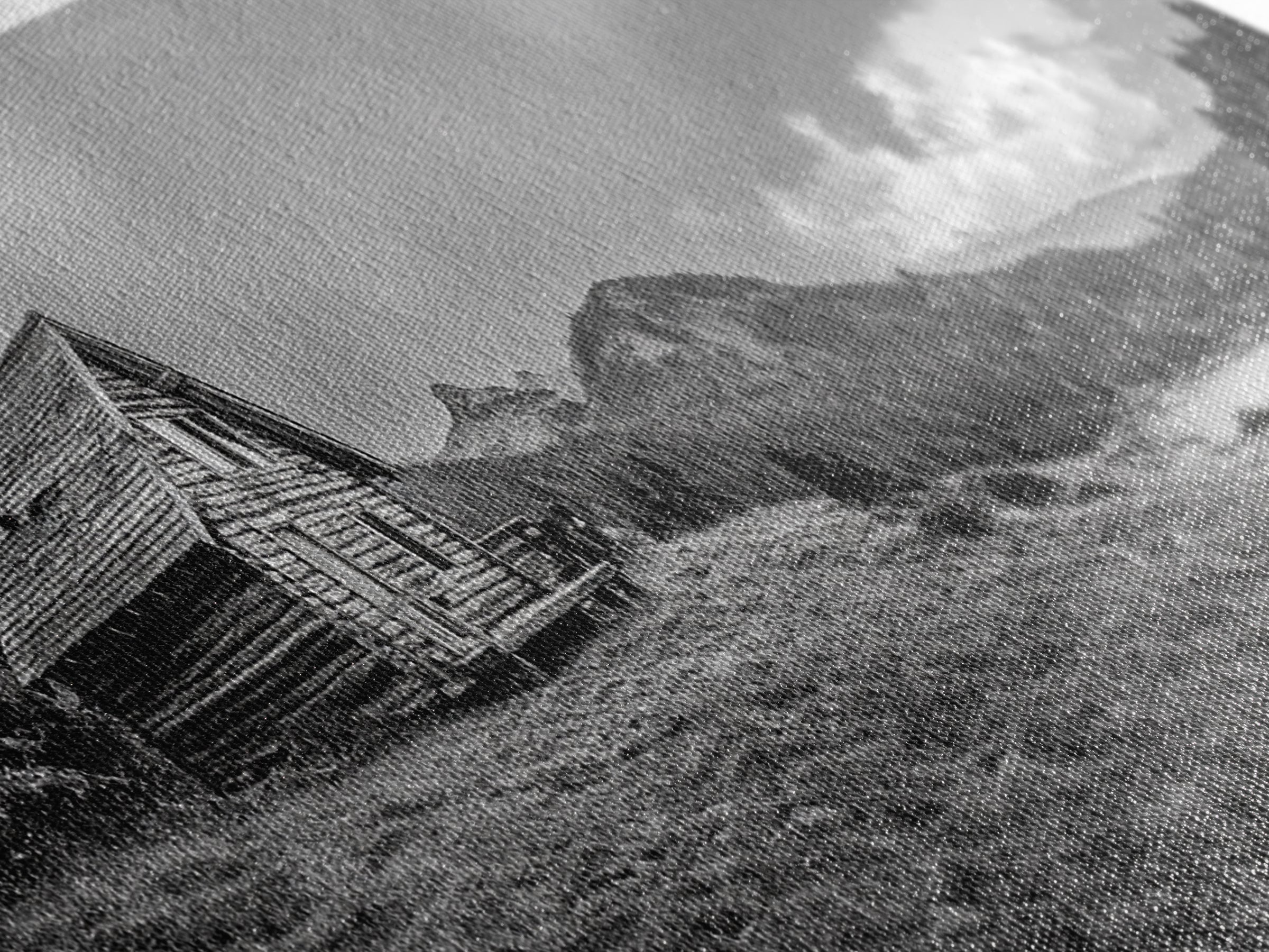 Cabin On Hill, Mountain Lake, Rustic Retreat, Canvas Print, Fall Wall Art, Cozy Home Decor, Adventure Landscape, Nature-Inspired Design