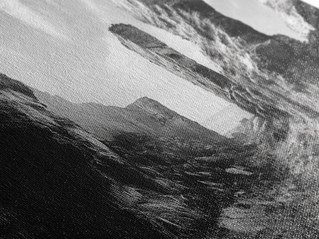 Coastal Rock Passage, Ocean Cliffside Art, Natural Texture Photography, Framed Canvas Print, Bathroom or Hallway Wall Art