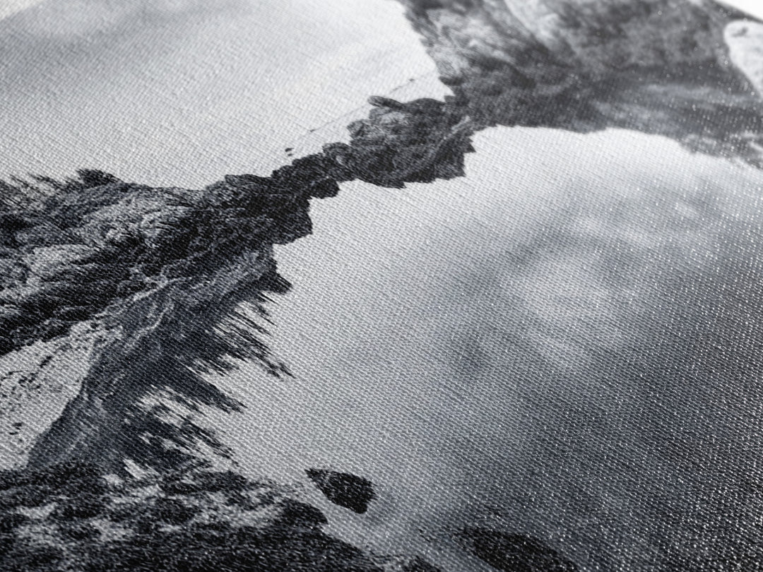 Coastal Reflections, Tide Pool, Rocky Shoreline, Framed Canvas Print, Seaside Nature Art, Minimalist Coastal Decor, Zen Bathroom Art