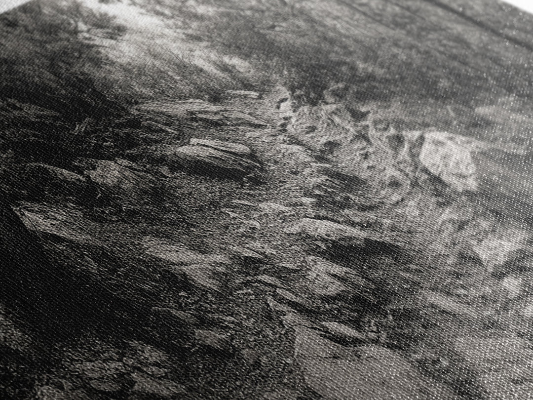 Rocky Path, Forest Trail, Autumn Mood, Canvas Print, Nature Photography, Rustic Entryway Decor, Woodland Art, Cabin Hallway Style