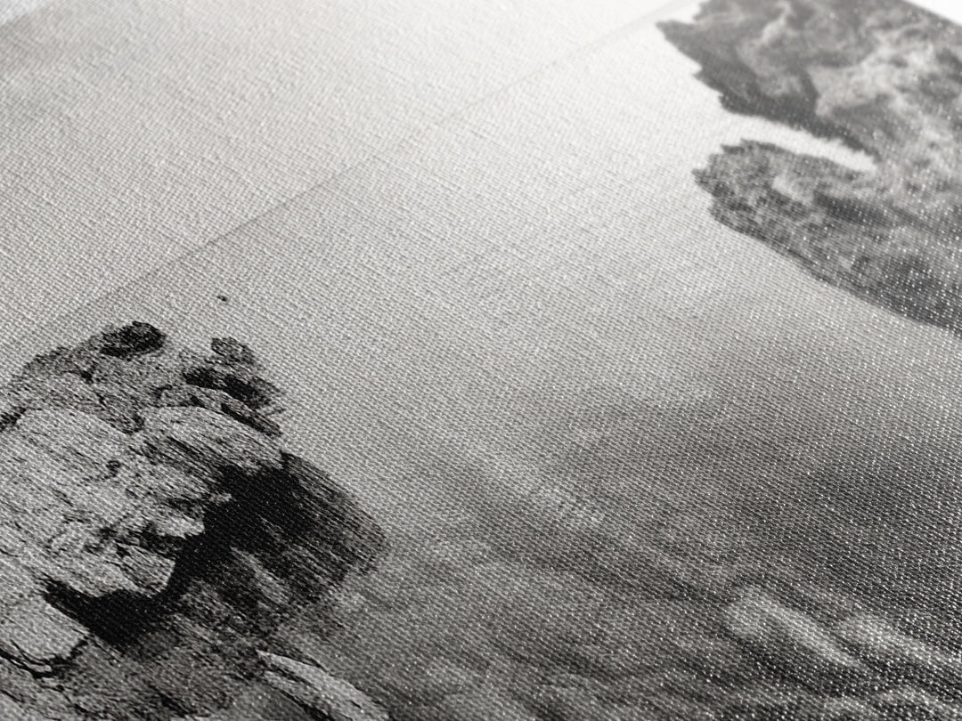 Coastal Rock Pool, Ocean Reflection, Natural Serenity, Peaceful Seascape, Framed Canvas Print, Zen Wall Art, Office Decor, Minimalist Look