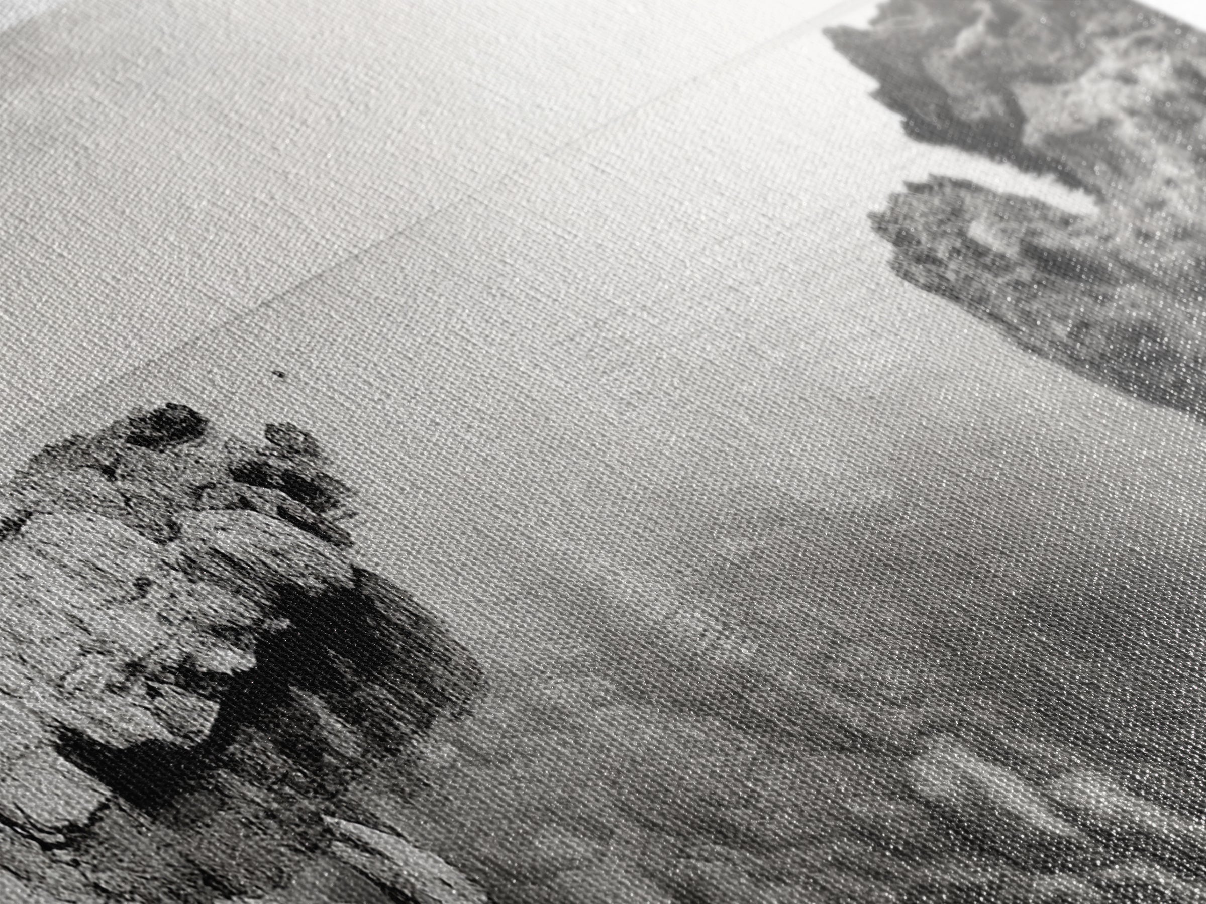 Coastal Rock Pool, Ocean Reflection, Natural Serenity, Peaceful Seascape, Framed Canvas Print, Zen Wall Art, Office Decor, Minimalist Look