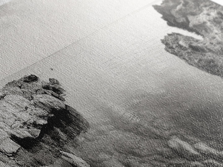 Coastal Rock Pool, Ocean Reflection, Natural Serenity, Peaceful Seascape, Framed Canvas Print, Zen Wall Art, Office Decor, Minimalist Look