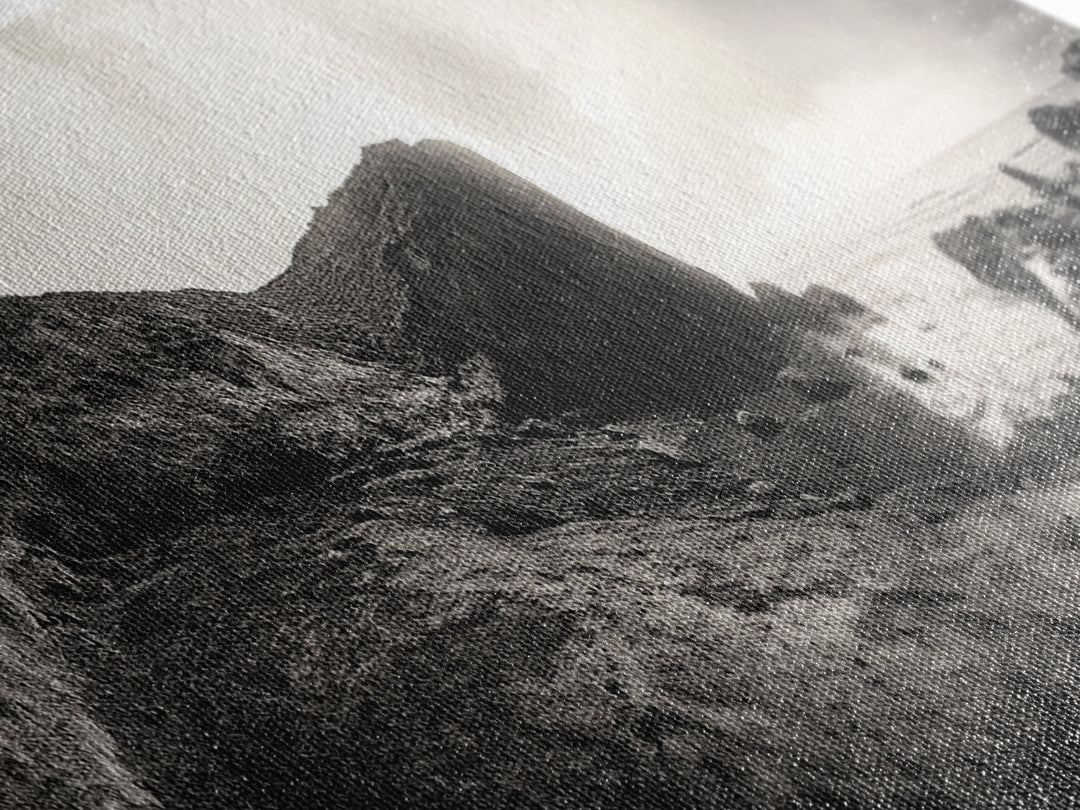 Rocky Coastal Path, Ocean Horizon View, Canvas Print, Neutral Earth Tones, Rustic Wall Art, Beach Landscape Photography, Grunge Nautical Art