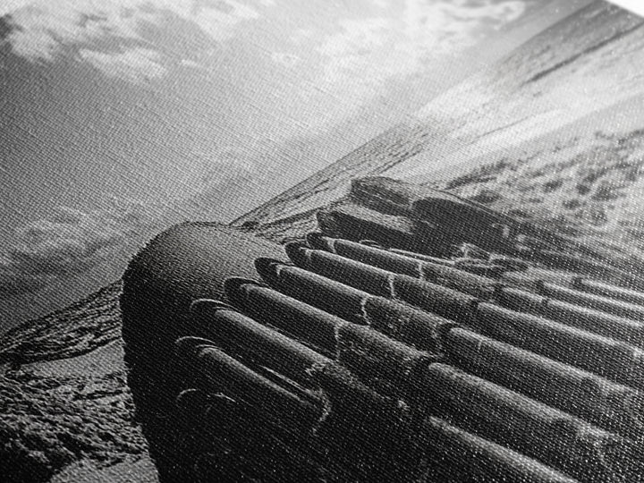 Beach Ammo, War Relic, Ocean Shoreline, WWII Remnants, Framed Canvas Print, Industrial Wall Art, Man Cave Decor, Coastal Photography