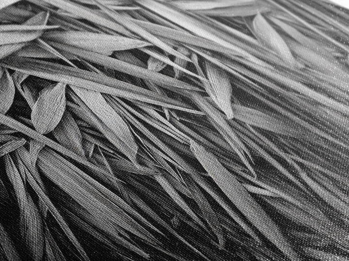 Textured Leaves, Monochrome Nature, Abstract Pattern, Botanical Wall Art, Framed Canvas Print, Modern Bedroom Art, Minimalist Decor
