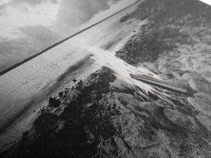 Campfire Circle, Shoreline Fire, Beach Rocks, Autumn Mood, Canvas Print, rustic Fall art, outdoor living decor, lakeside art, coastal art