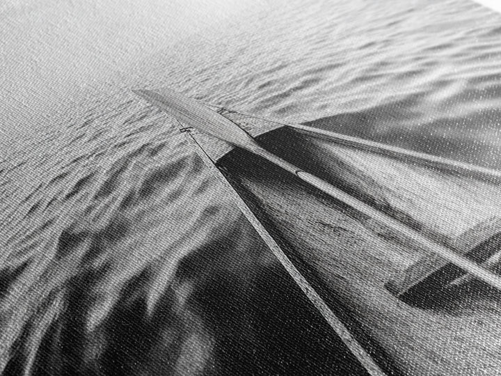 Canoe View, Open Water, Ocean Drift, Paddleboat Scene, Canvas Print, adventure wall art, rustic lake house decor, minimalist travel photo