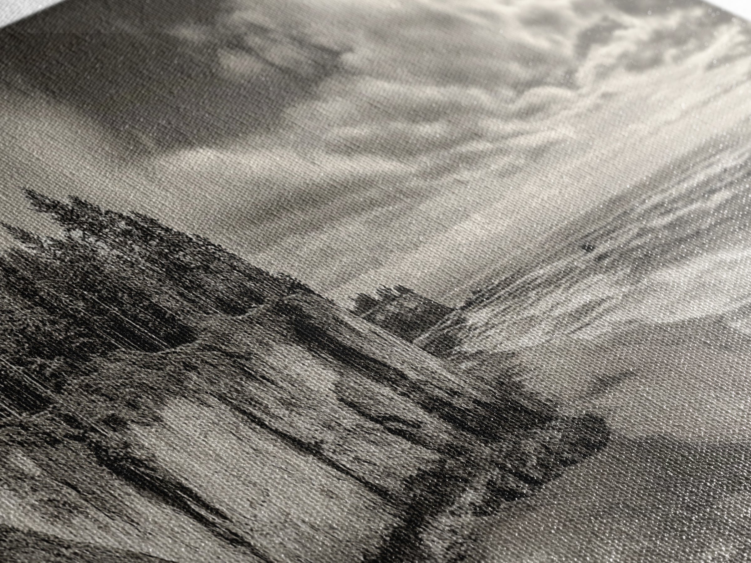 Cliffside Forest, Pacific Coastline, Dramatic Ocean View, Framed Canvas Print, Natural Landscape, Cabin Wall Art, Rustic Coastal Decor