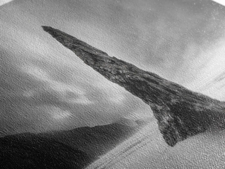 Coastal Monolith, Oregon Seascape, Moody Sky, Dramatic Beach, Framed Canvas Print, Coastal Wall Art, Modern Minimalist Decor