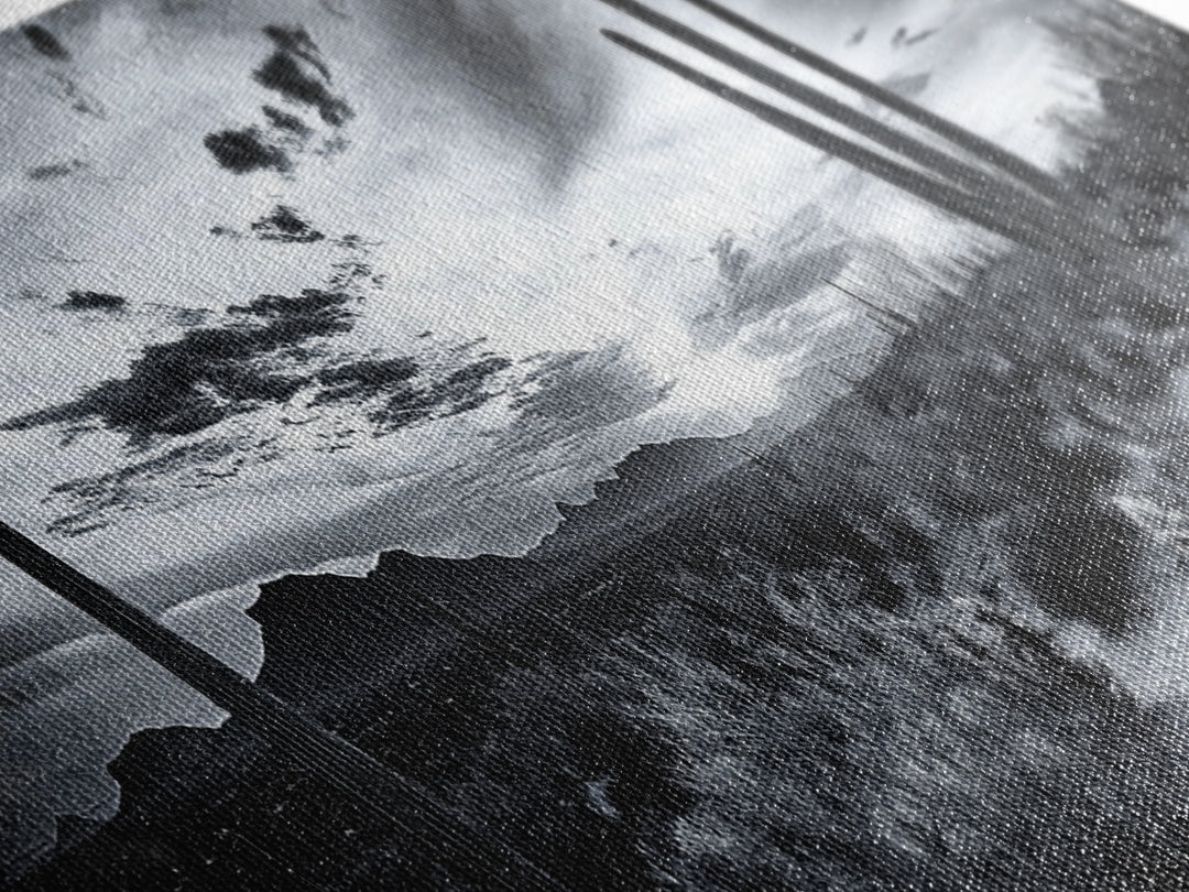 Desert Sunset, Cactus Silhouettes, Southwestern Landscape, Moody Sky Scene, Framed Canvas Print, Western Wall Art, Rustic Office Decor