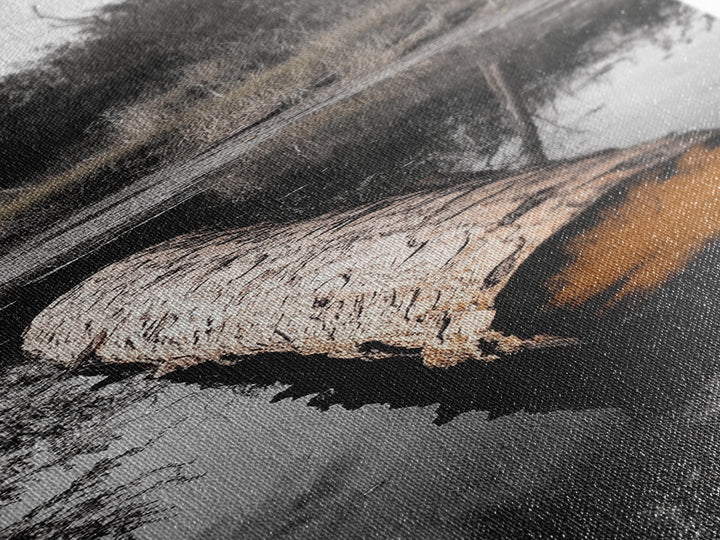 Floating Log, Woodland Print, Nature Photography, Rustic Home Decor, Canvas Print, Cabin Wall Art, Minimalist Lake House Style