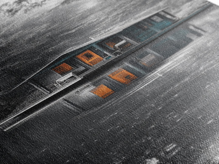 Cabin Reflection, Lake House Art, Cozy Forest Home, Canvas Print, Winter Wall Decor, Rustic Bedroom Artwork, Cabin Lover Gift