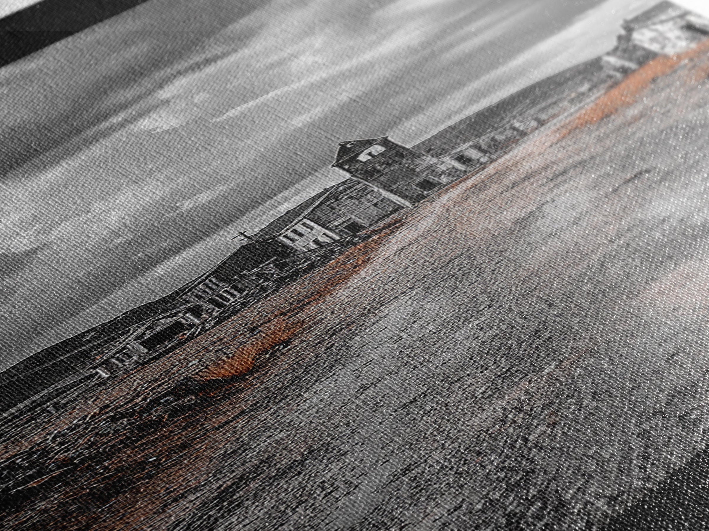 Abandoned Town, Haunted Path, Deserted Village, Ghost Ruins, Framed Canvas Print, Dark Wall Art, Rustic Halloween Decor, Moody Photography