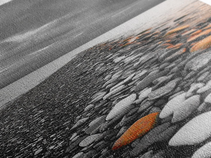 Rocky Shoreline, Sunset Glow, Ocean Path, Coastal Landscape, Canvas Print, Tranquil Nature Art, Bathroom Wall Decor Coastal Style