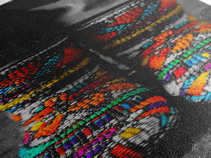 Beaded Boots, Bold Fashion, Cultural Style, Tribal Vibes, Framed Canvas Print, Boho art, Fashion Wall Art, Entryway Decor, Statement Piece