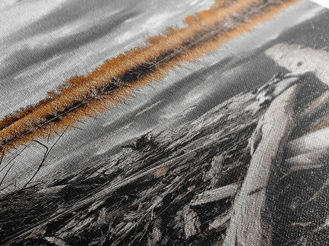 Autumn River, Nature Scene, Golden Reeds, Rustic Beauty, Framed Canvas Print, Fall Decor, Cabin Wall Art, Nature Lover Gift, Country Home