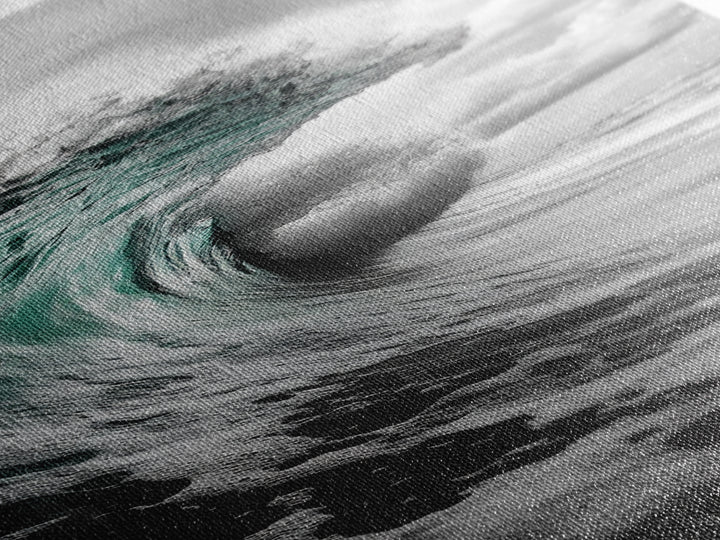 Teal Wave, Ocean Power, Surf Break, Coastal Energy, Canvas Print, Bathroom Wall Art, Modern Ocean Photography, Minimalist Sea Decor