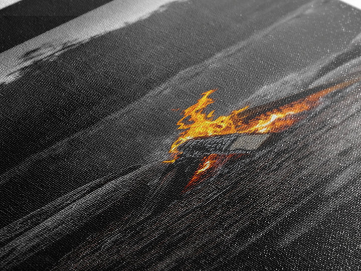 Campfire Serenity, Rustic Landscape, Outdoor Flames, Canvas Print, Cabin Wall Art, Autumn Nature Decor, Adventure Themed Art