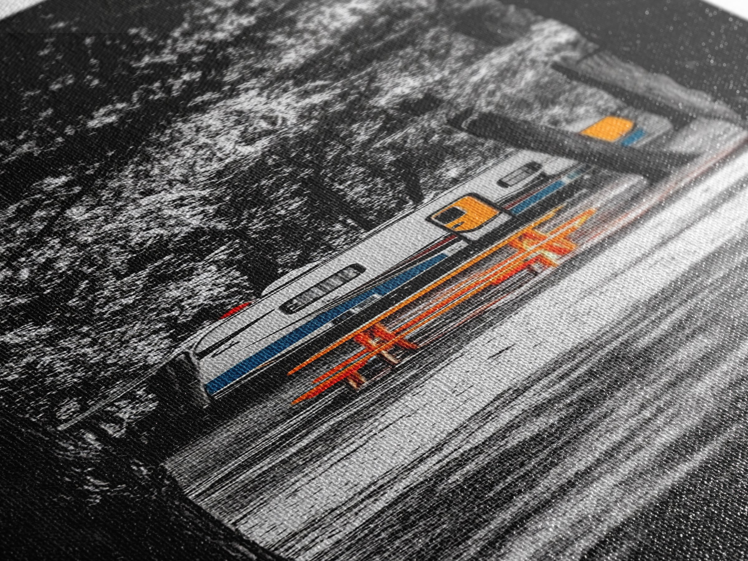 Camper Life, Autumn Picnic, RV Camping Scene, Framed Canvas Print, Rustic Travel Decor, Nature Wall Art, Adventure Home Style