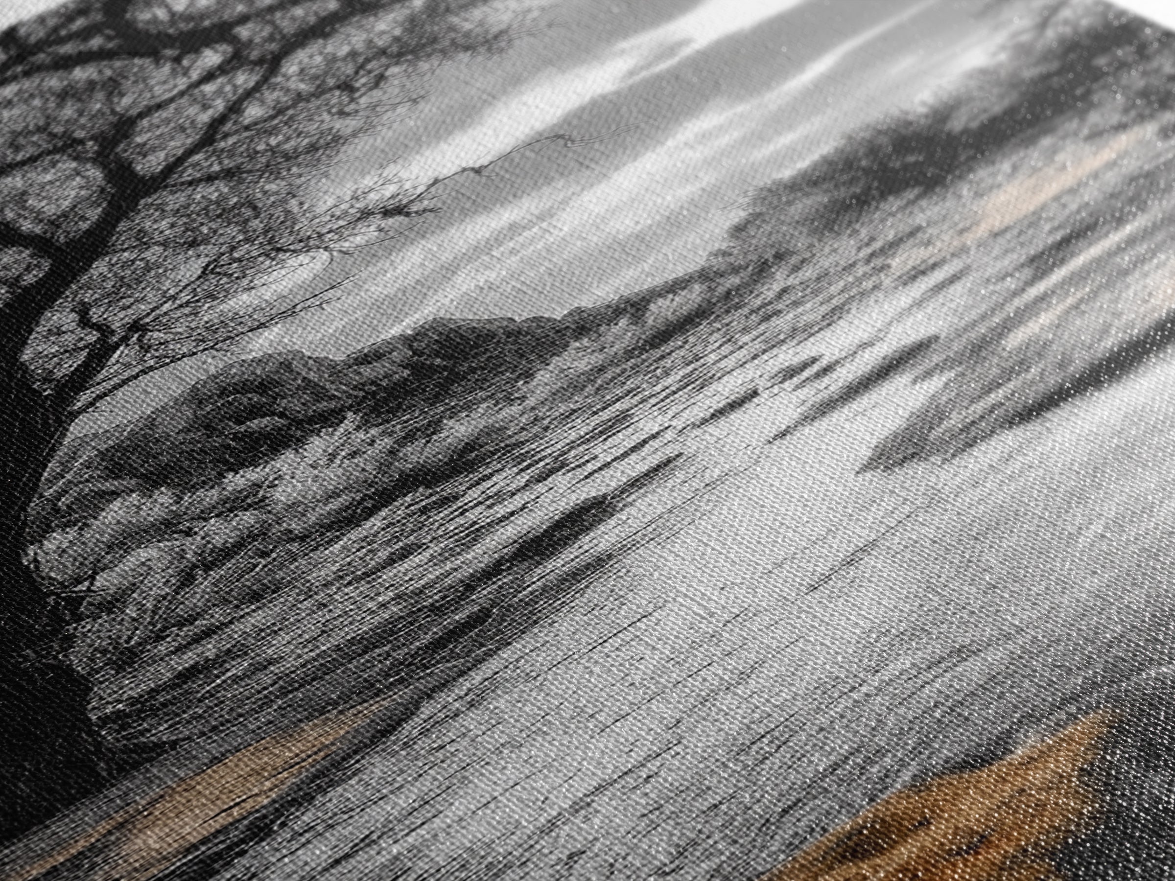 Desert Creek, Rocky Stream, Black and White Nature, Framed Canvas Print, Minimalist Southwest Art, Bedroom Decor, Monochrome Landscape