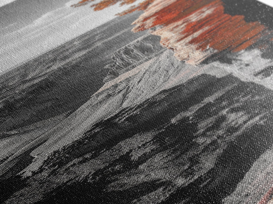 Desert Canyon Cliff, Fall Tree Landscape, Adventure Nature Art, Framed Canvas Print, Earth Tone Wall Decor, Southwest Living Room Art